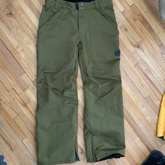 dark green snow pants